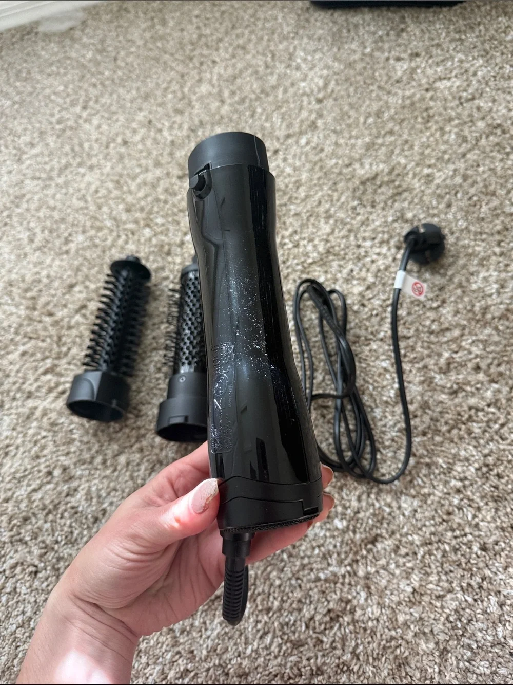 BaByliss Black Corded Hot Air Styler with Two Brush Heads - European plug